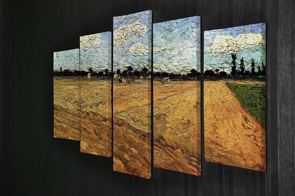Ploughed Field by Van Gogh 5 Split Panel Canvas - Canvas Art Rocks - 2