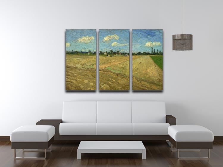 Ploughed fields by Van Gogh 3 Split Panel Canvas Print - Canvas Art Rocks - 4