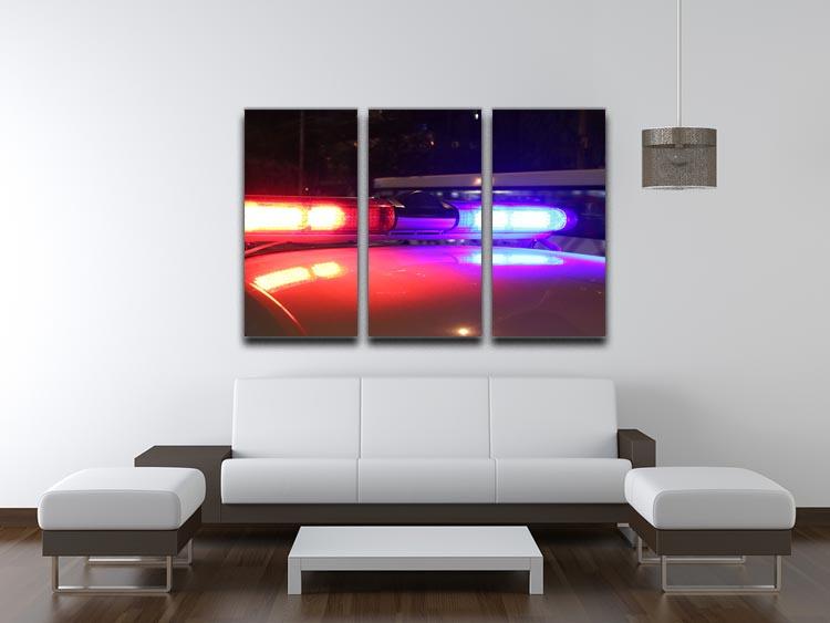Police lights 3 Split Panel Canvas Print - Canvas Art Rocks - 3