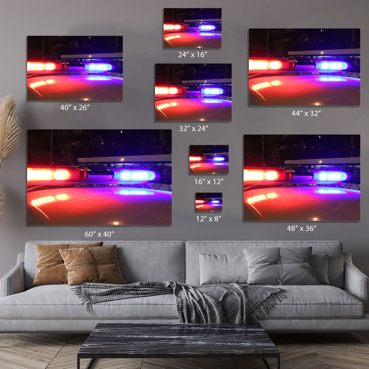 Police lights Canvas Print or Poster - Canvas Art Rocks - 7
