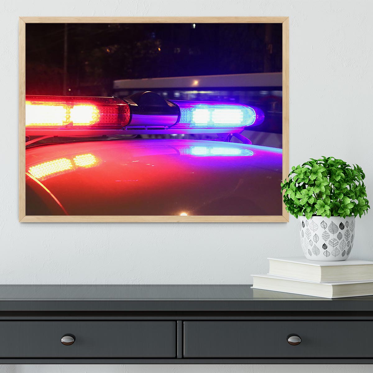 Police lights Framed Print - Canvas Art Rocks - 4