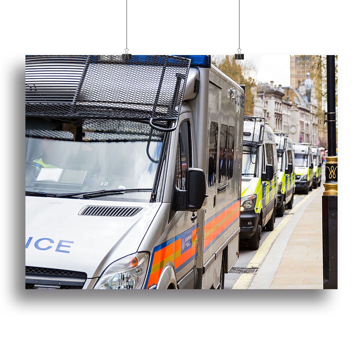 Police vans in a row Canvas Print or Poster - Canvas Art Rocks - 2