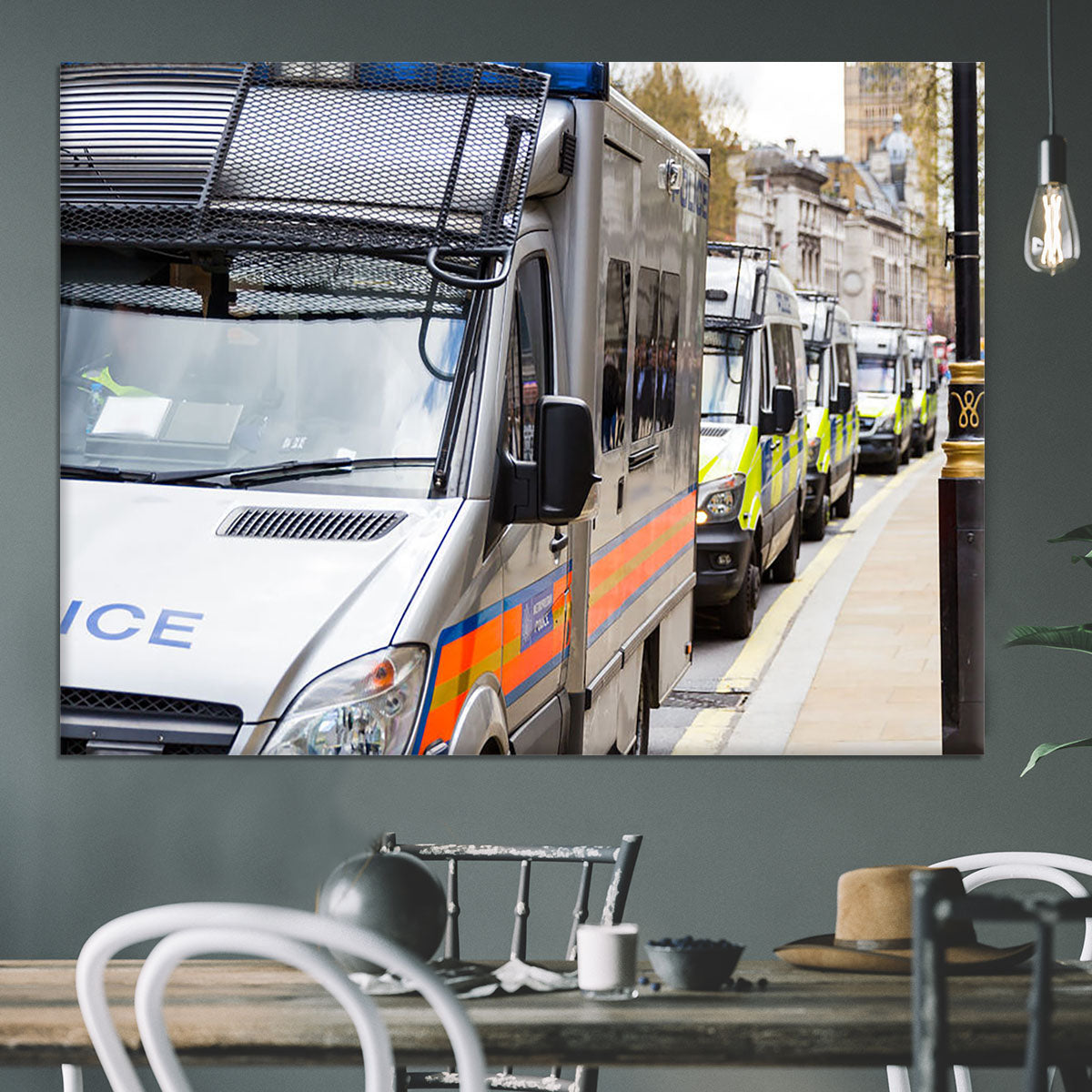 Police vans in a row Canvas Print or Poster - Canvas Art Rocks - 3