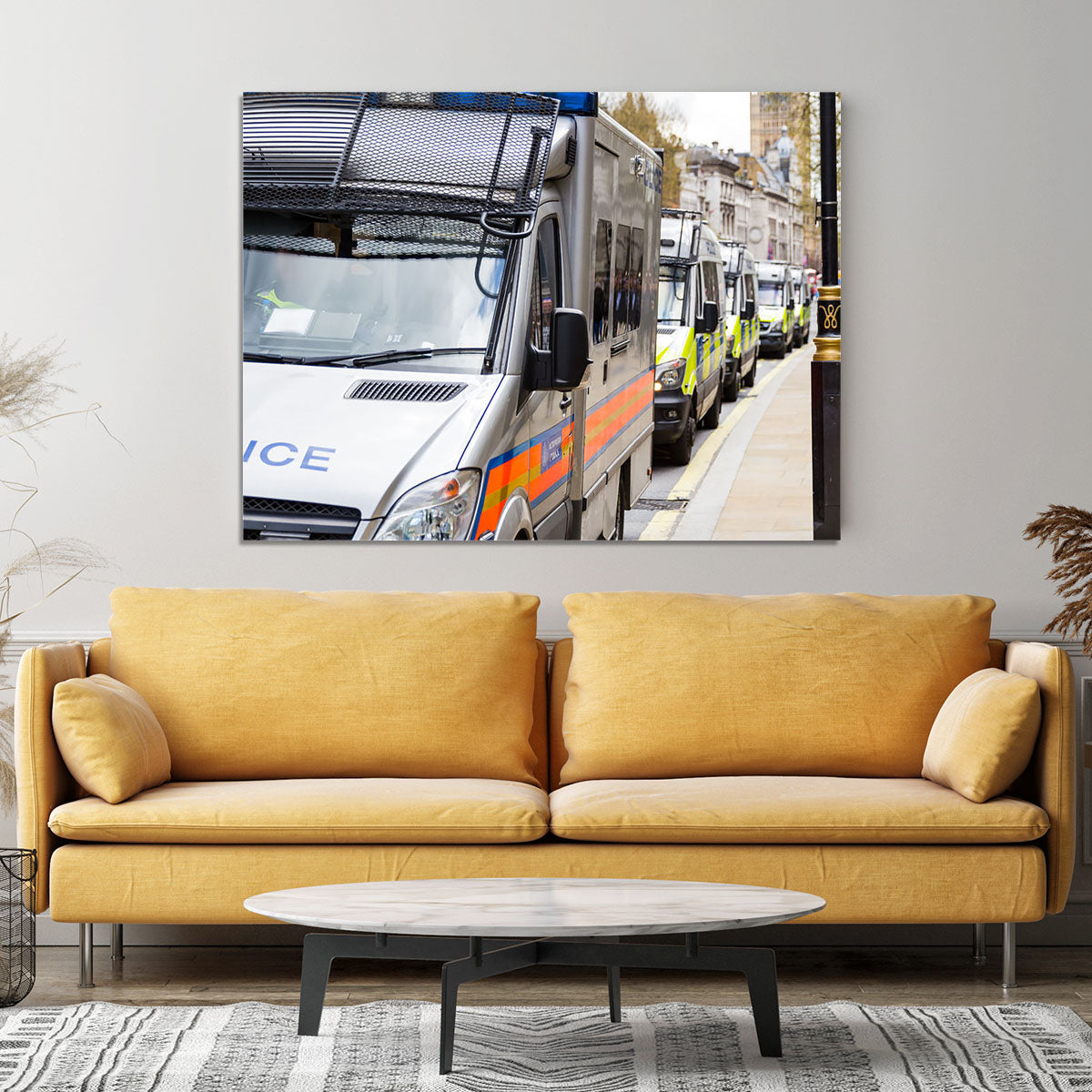 Police vans in a row Canvas Print or Poster - Canvas Art Rocks - 4