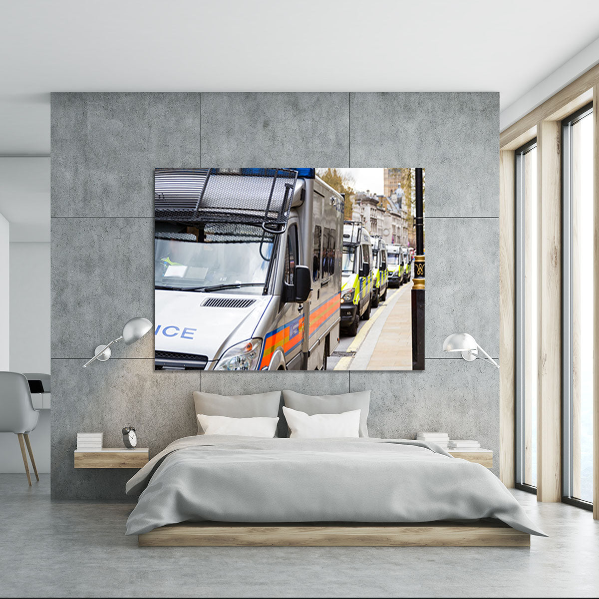 Police vans in a row Canvas Print or Poster - Canvas Art Rocks - 5