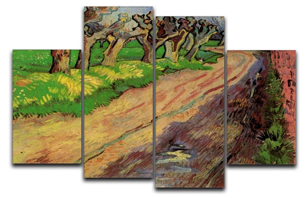 Pollard Willows by Van Gogh 4 Split Panel Canvas  - Canvas Art Rocks - 1