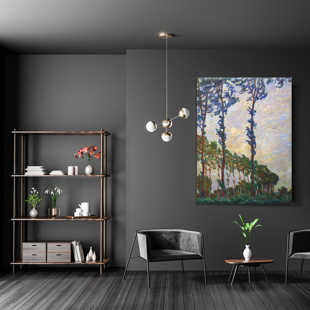 Poplar series wind by Monet Canvas Print or Poster - Canvas Art Rocks - 5