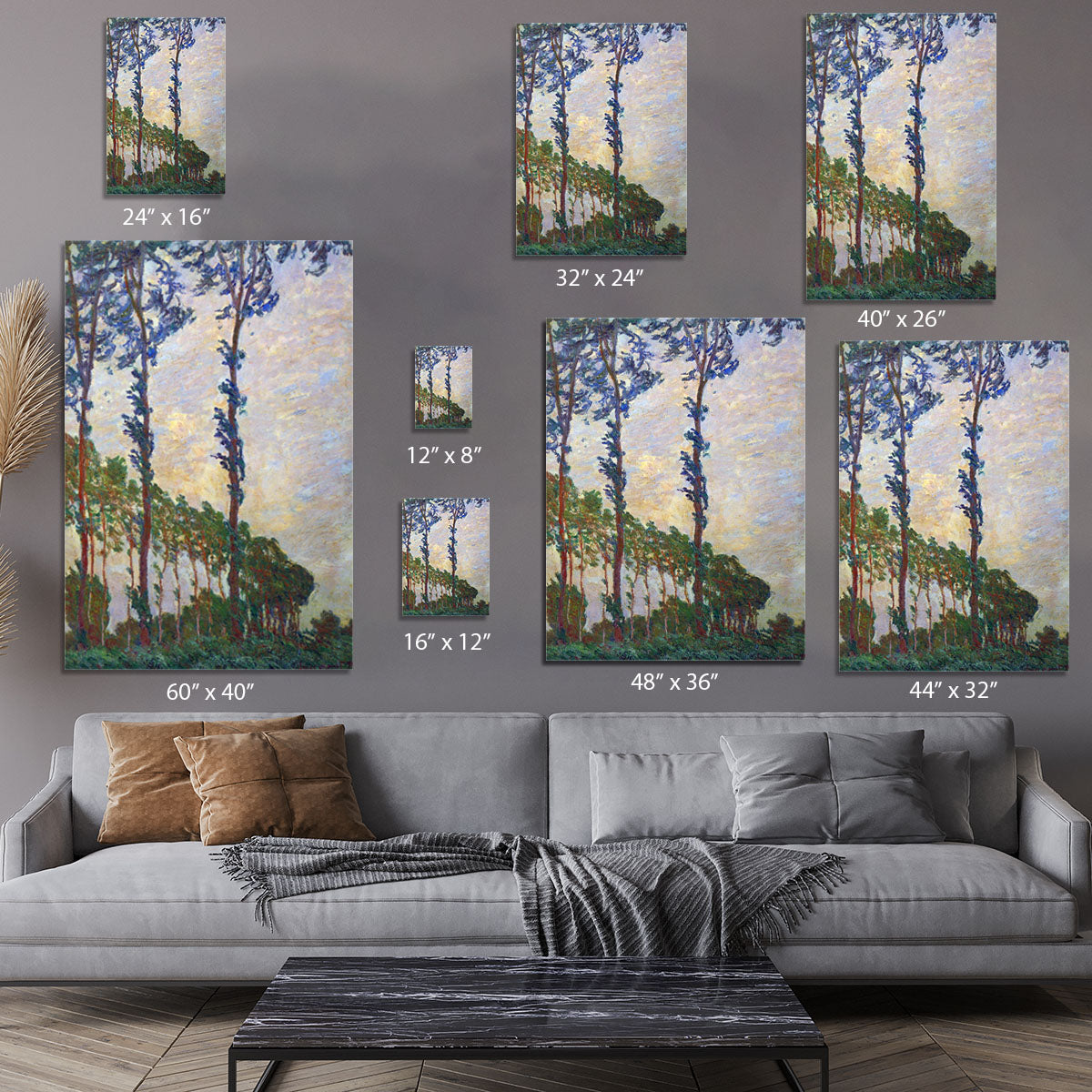 Poplar series wind by Monet Canvas Print or Poster - Canvas Art Rocks - 7