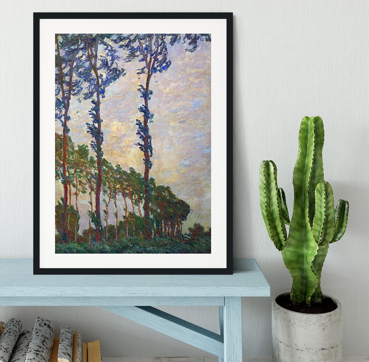 Poplar series wind by Monet Framed Print - Canvas Art Rocks - 1