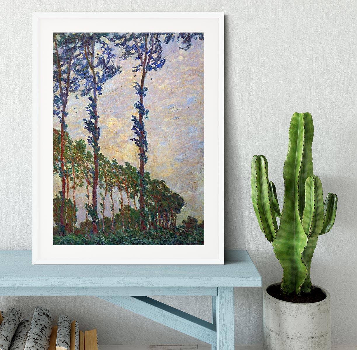 Poplar series wind by Monet Framed Print - Canvas Art Rocks - 5
