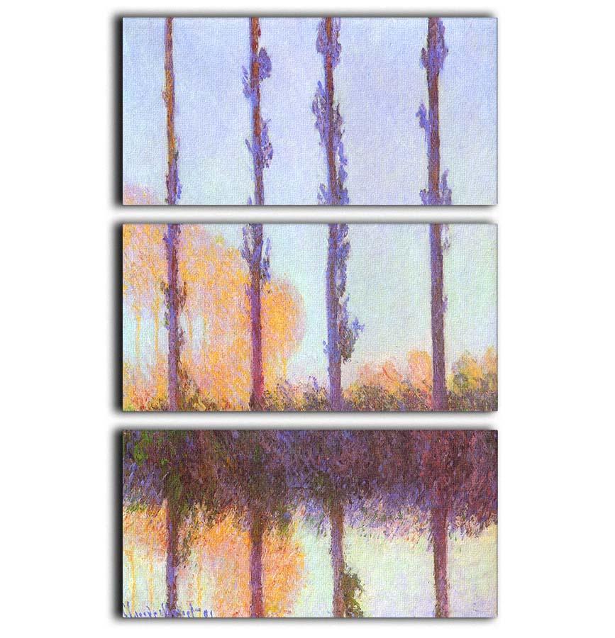Poplars 3 by Monet 3 Split Panel Canvas Print - Canvas Art Rocks - 1