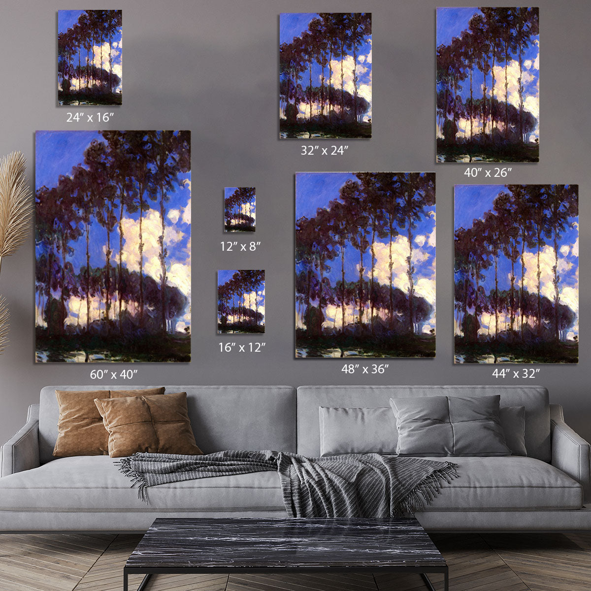 Poplars at the Epte by Monet Canvas Print or Poster - Canvas Art Rocks - 7