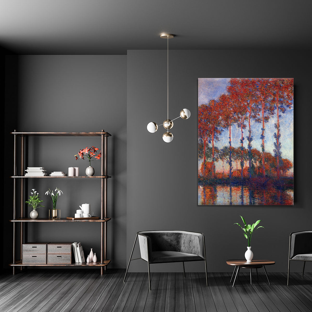 Poplars by Monet Canvas Print or Poster - Canvas Art Rocks - 5