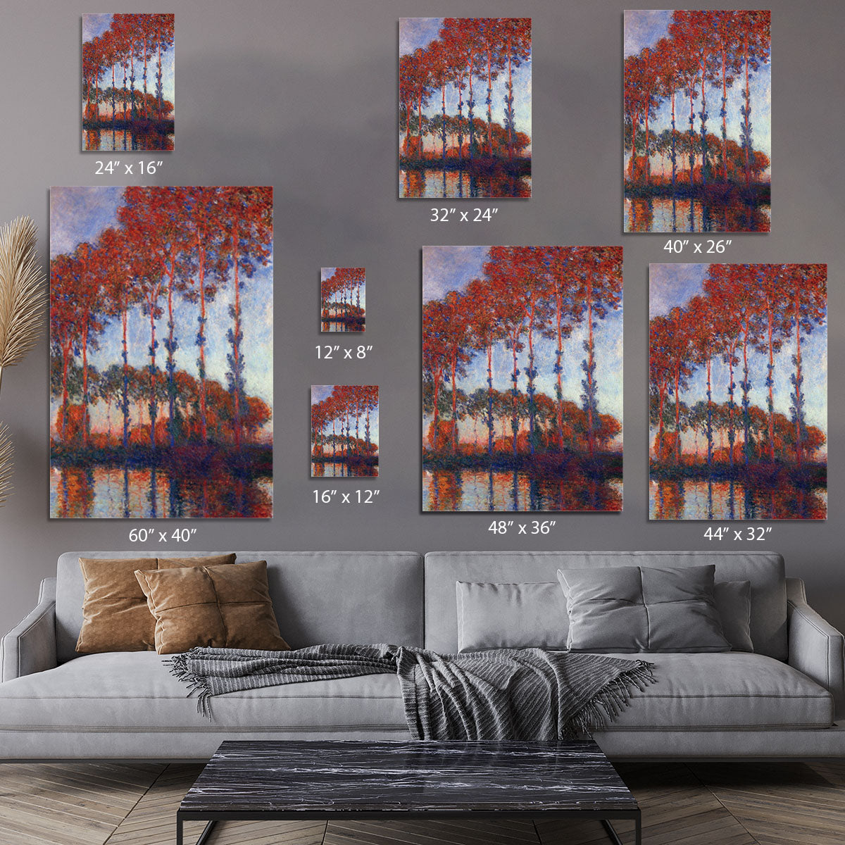 Poplars by Monet Canvas Print or Poster - Canvas Art Rocks - 7