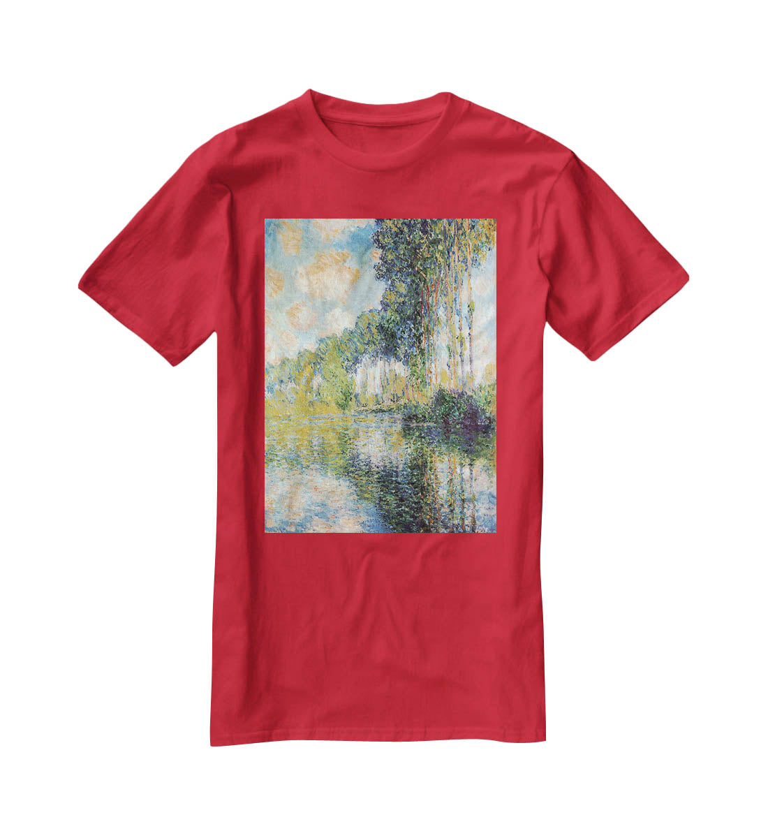 Poplars on the Epte by Monet T-Shirt - Canvas Art Rocks - 4