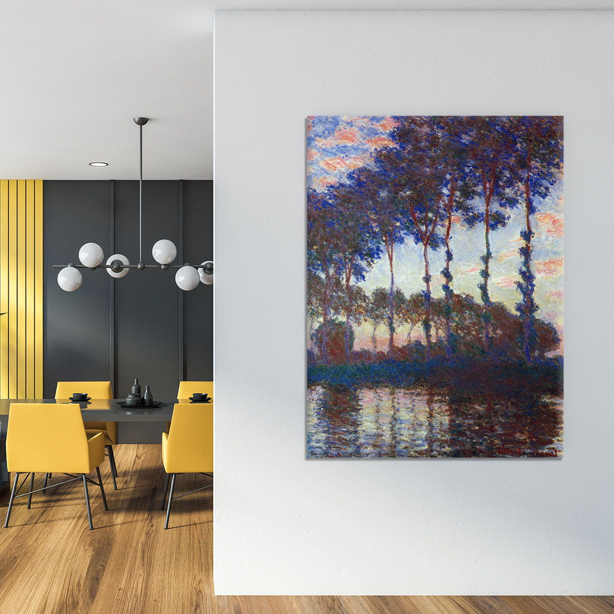 Poplars sunset by Monet Canvas Print or Poster - Canvas Art Rocks - 4