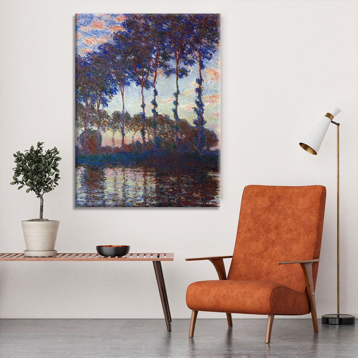 Poplars sunset by Monet Canvas Print or Poster - Canvas Art Rocks - 6