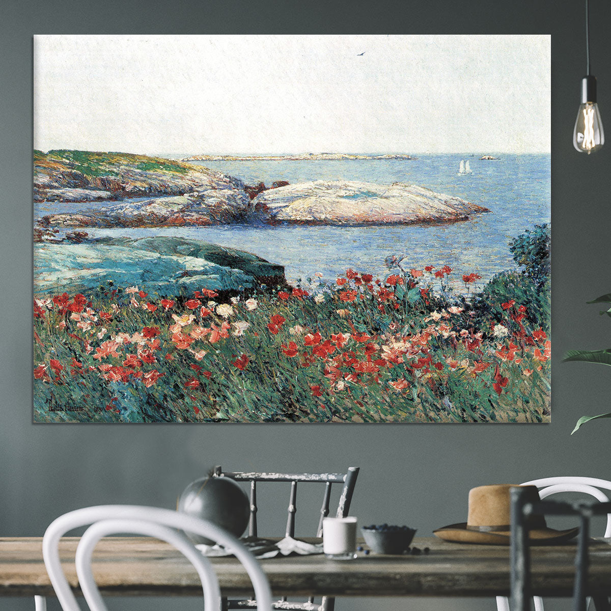 Poppies Isles of Shoals 1 by Hassam Canvas Print or Poster - Canvas Art Rocks - 3