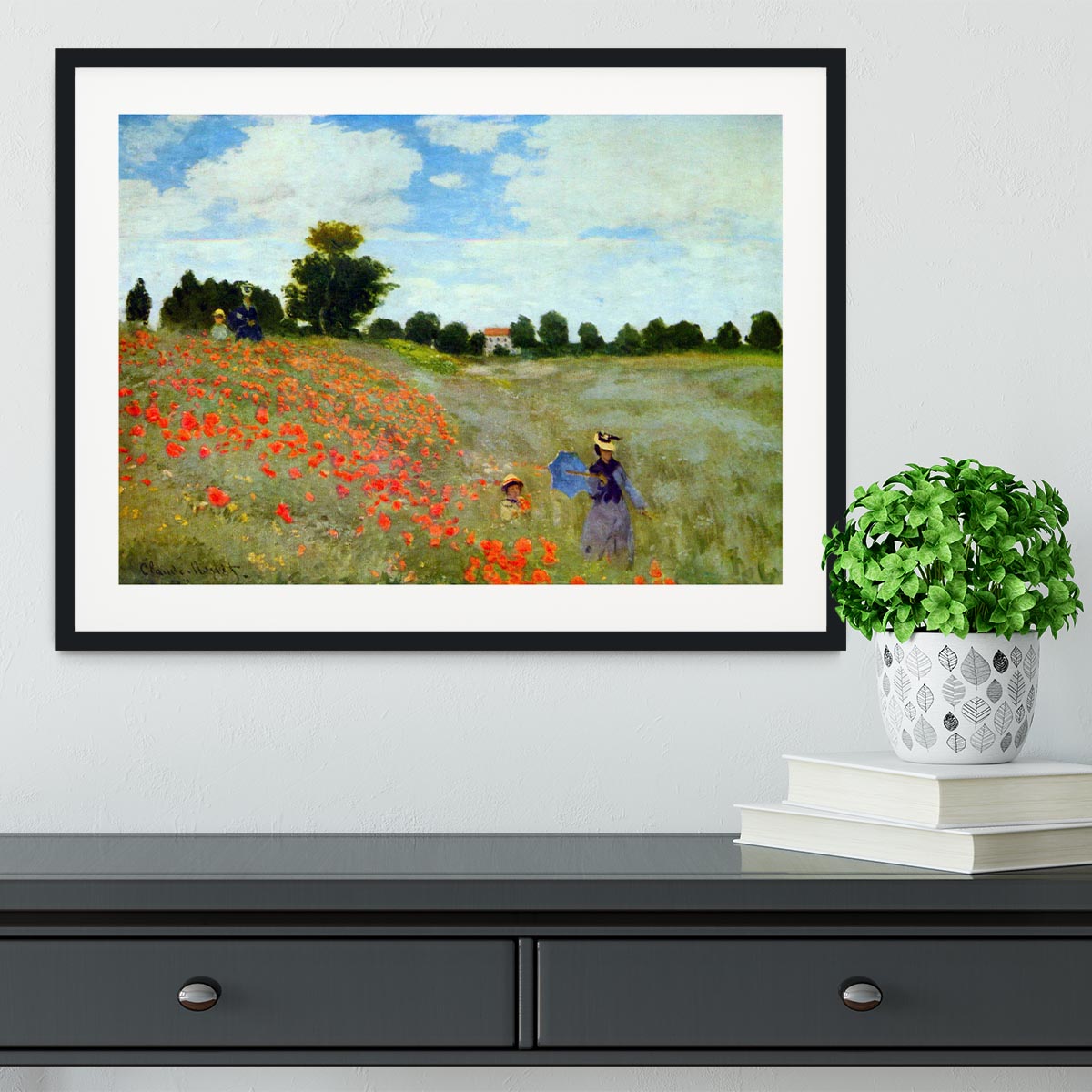 Poppies by Monet Framed Print - Canvas Art Rocks - 1