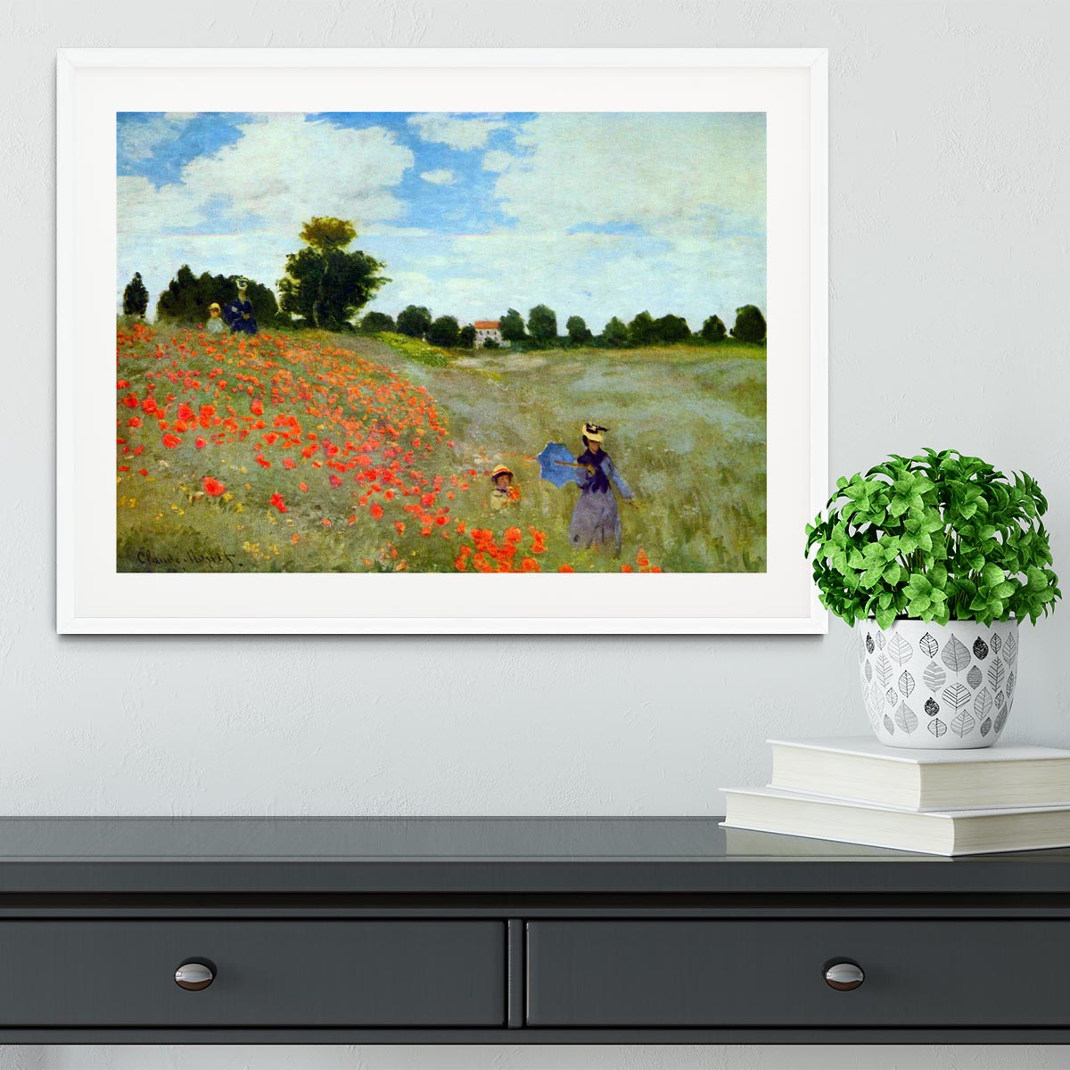 Poppies by Monet Framed Print - Canvas Art Rocks - 5
