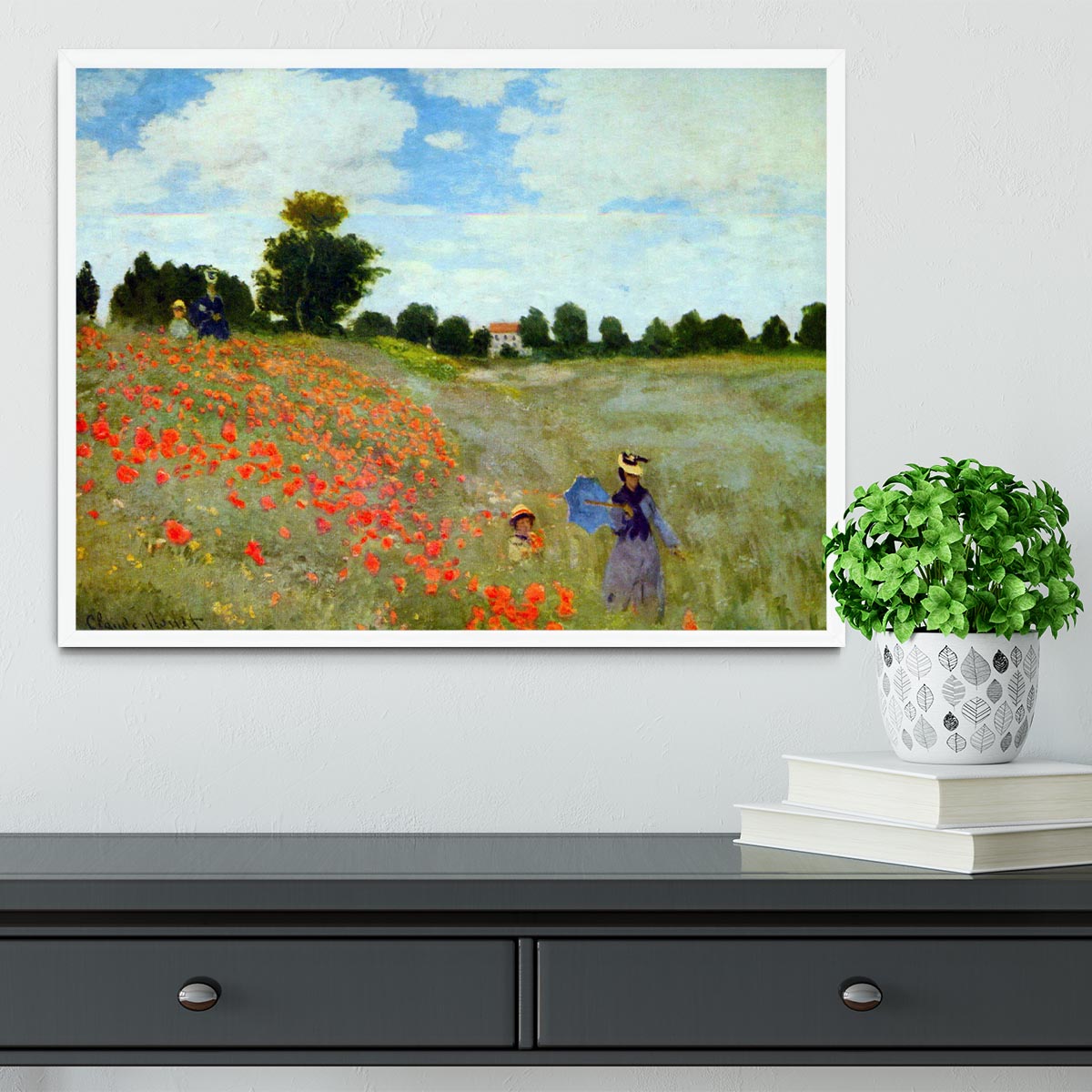 Poppies by Monet Framed Print - Canvas Art Rocks -6