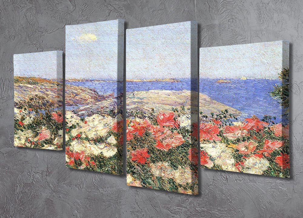 Poppies on the Isles of Shoals by Hassam 4 Split Panel Canvas - Canvas Art Rocks - 2