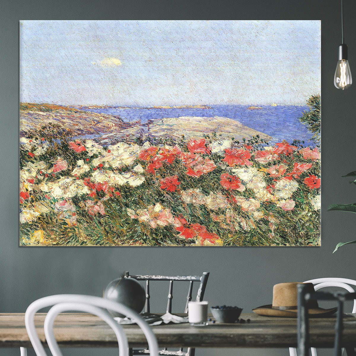 Poppies on the Isles of Shoals by Hassam Canvas Print or Poster - Canvas Art Rocks - 3
