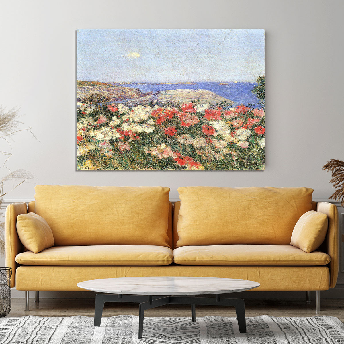 Poppies on the Isles of Shoals by Hassam Canvas Print or Poster - Canvas Art Rocks - 4