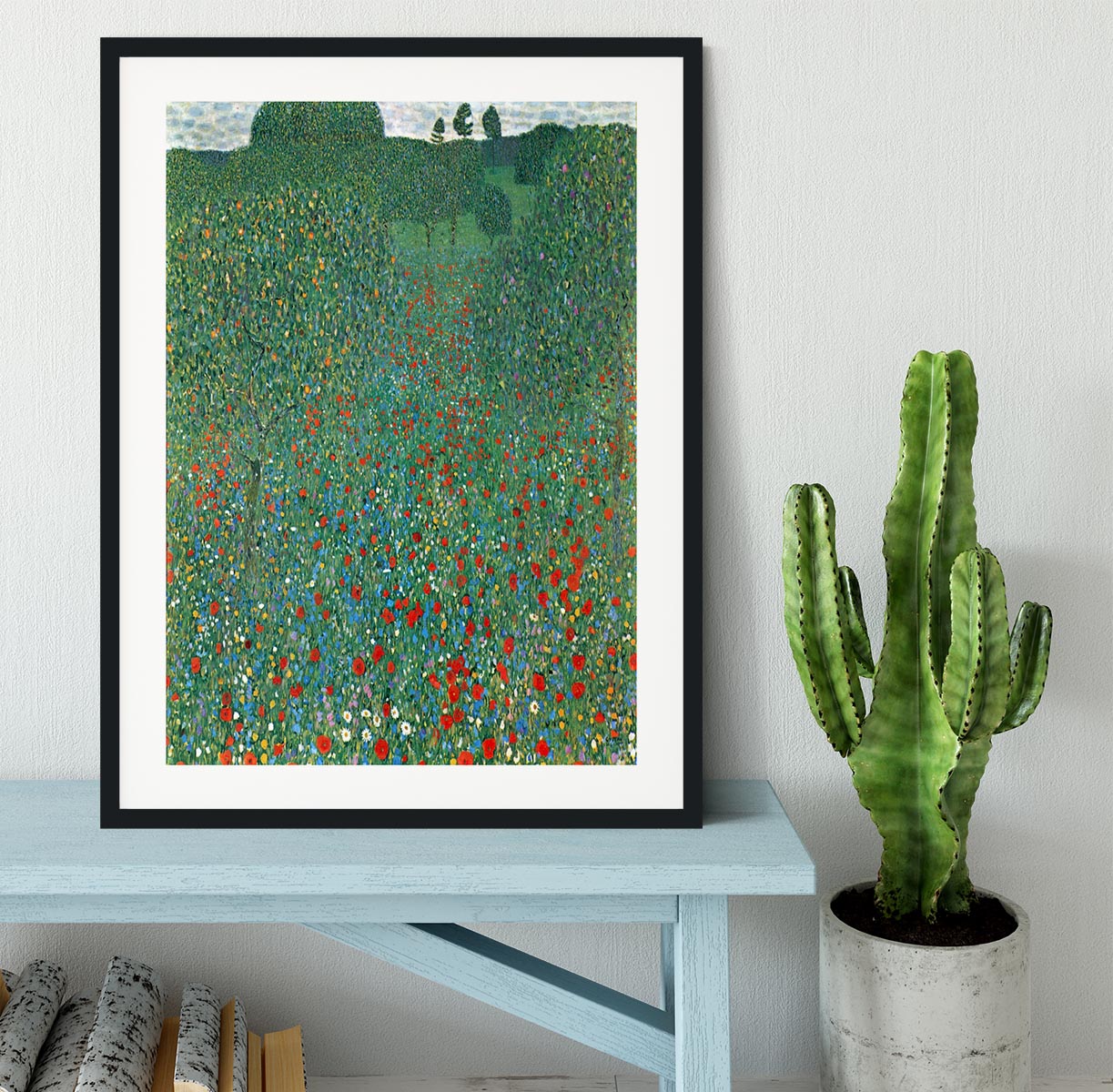Poppy Field by Klimt Framed Print - Canvas Art Rocks - 1