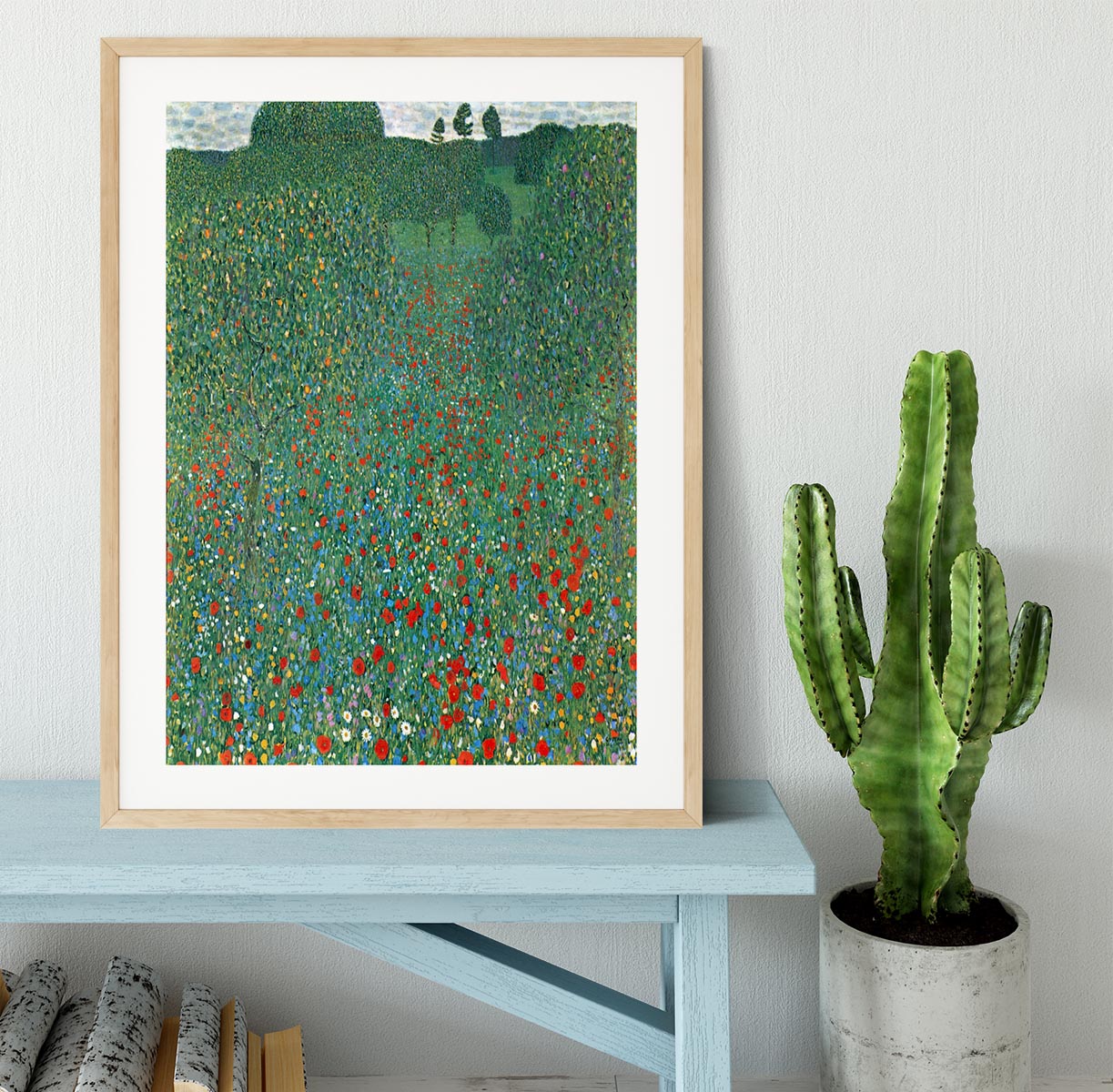 Poppy Field by Klimt Framed Print - Canvas Art Rocks - 3