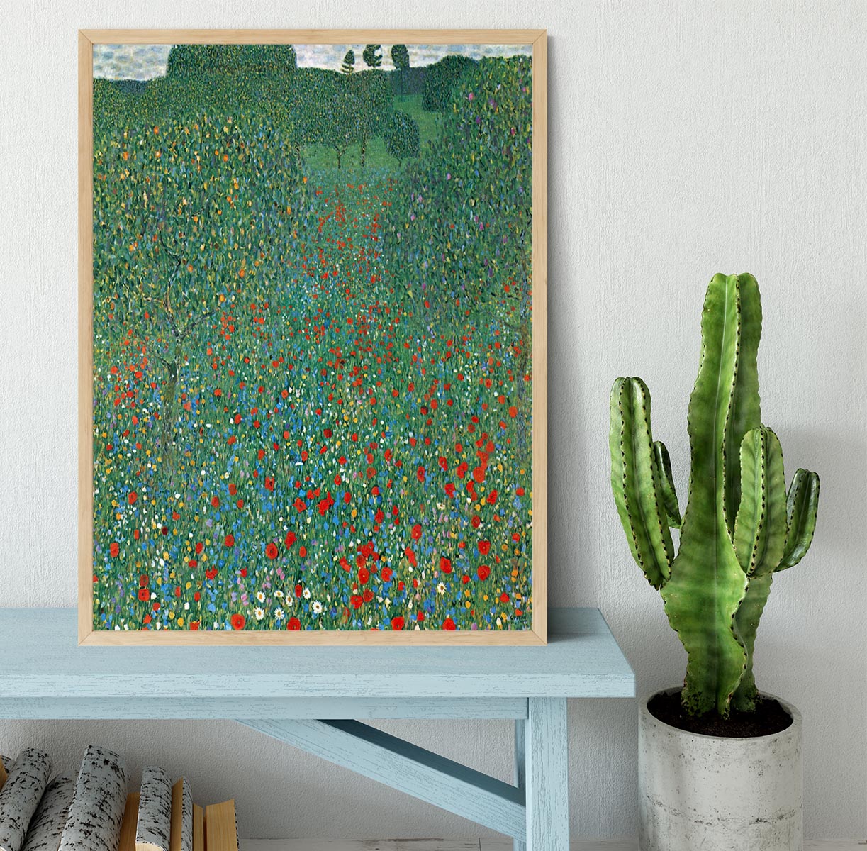 Poppy Field by Klimt Framed Print - Canvas Art Rocks - 4