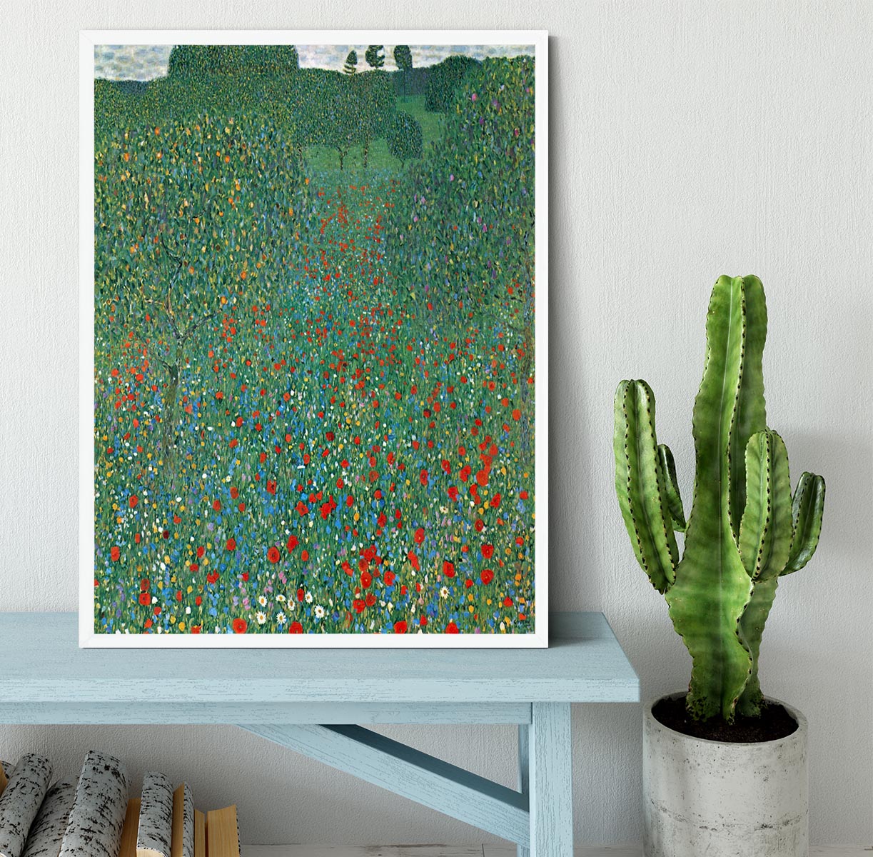Poppy Field by Klimt Framed Print - Canvas Art Rocks -6