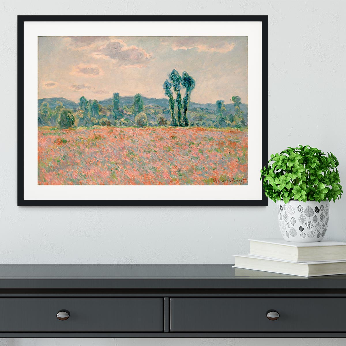 Poppy Field by Monet Framed Print - Canvas Art Rocks - 1