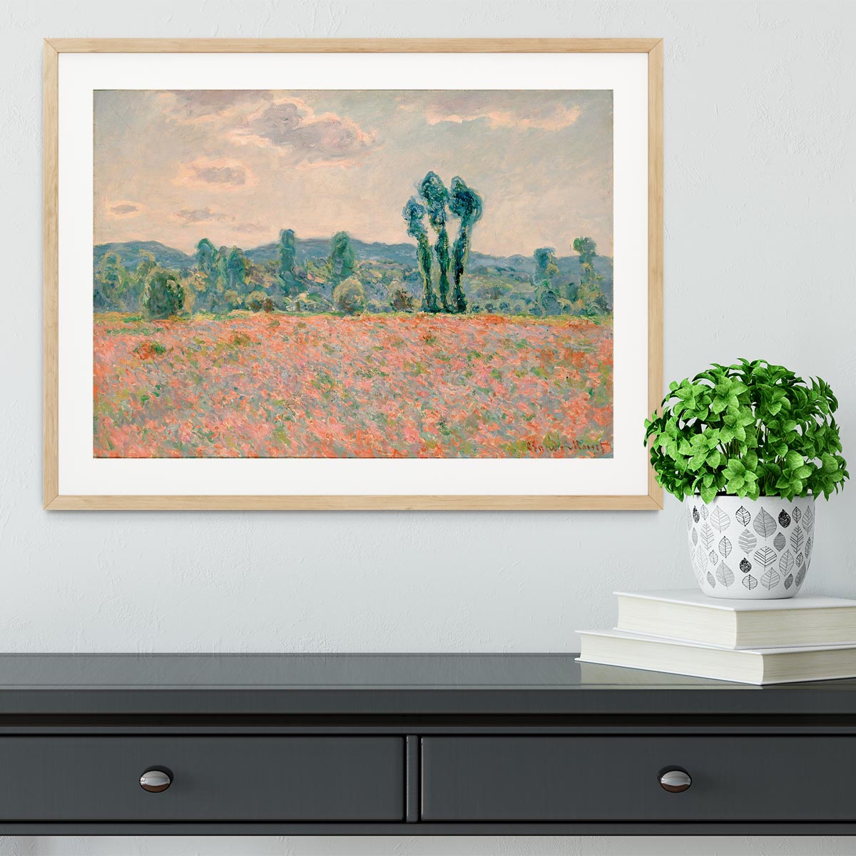 Poppy Field by Monet Framed Print - Canvas Art Rocks - 3