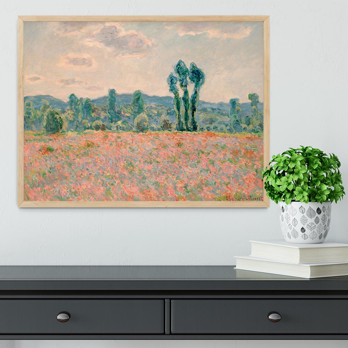 Poppy Field by Monet Framed Print - Canvas Art Rocks - 4