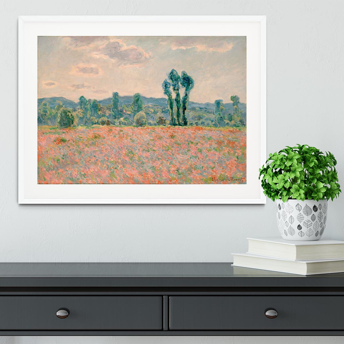 Poppy Field by Monet Framed Print - Canvas Art Rocks - 5