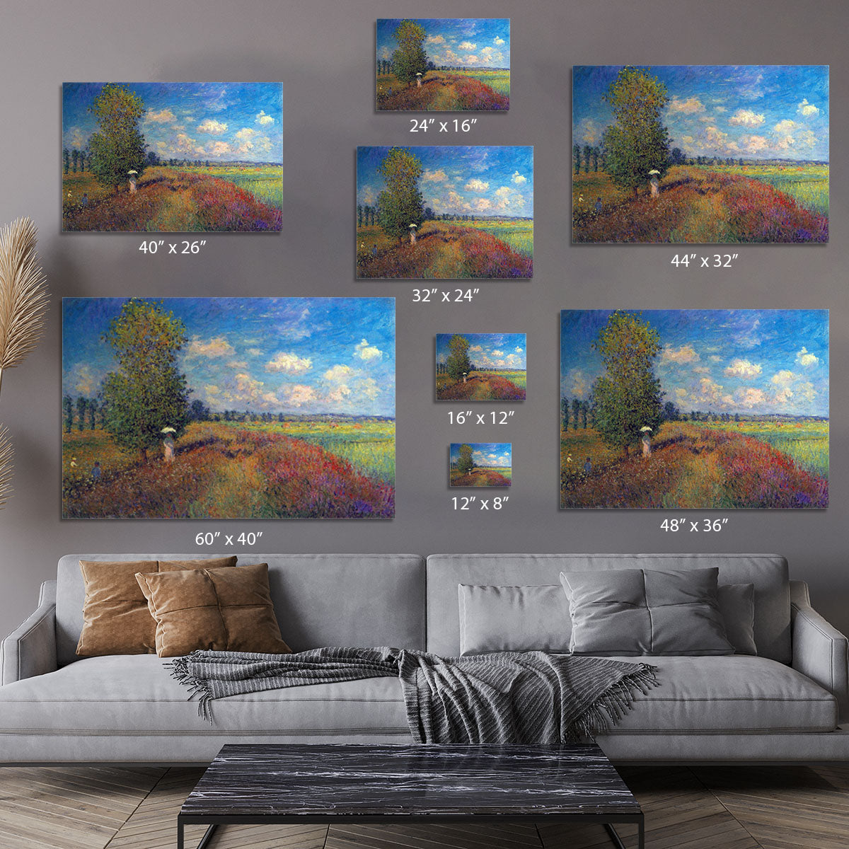 Poppy Field in Summer by Monet Canvas Print or Poster - Canvas Art Rocks - 7