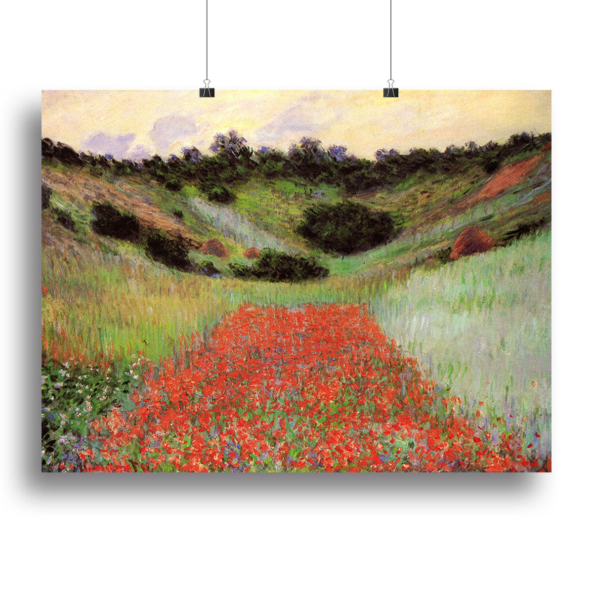 Poppy Field of Flowers in Giverny by Monet Canvas Print or Poster - Canvas Art Rocks - 2