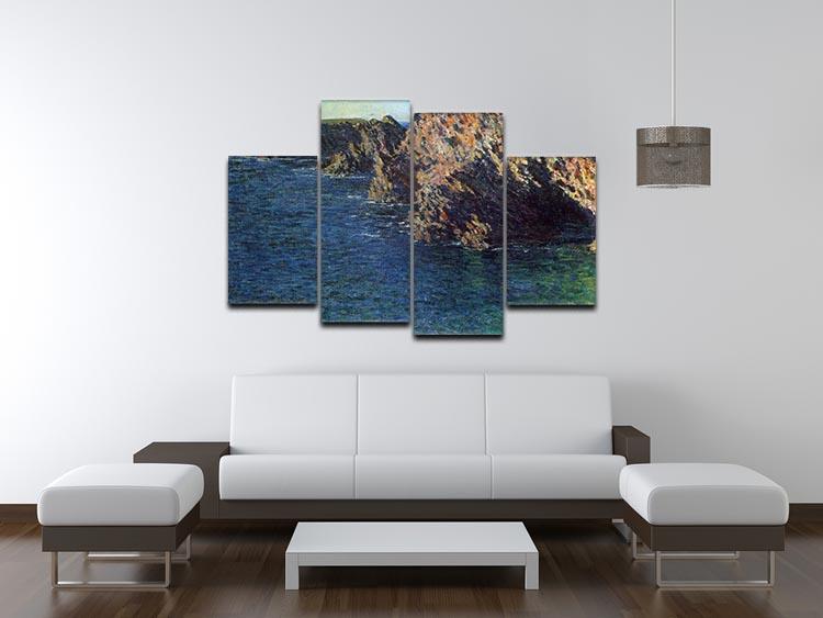 Port Domois by Monet 4 Split Panel Canvas - Canvas Art Rocks - 3