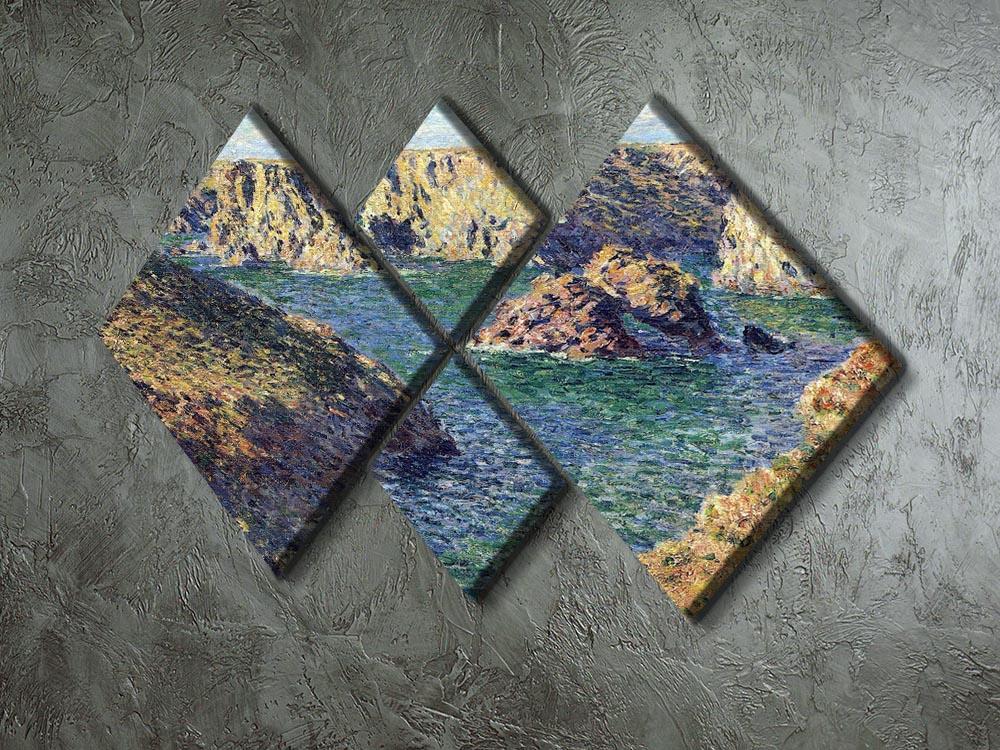 Port Donnant by Monet 4 Square Multi Panel Canvas - Canvas Art Rocks - 2