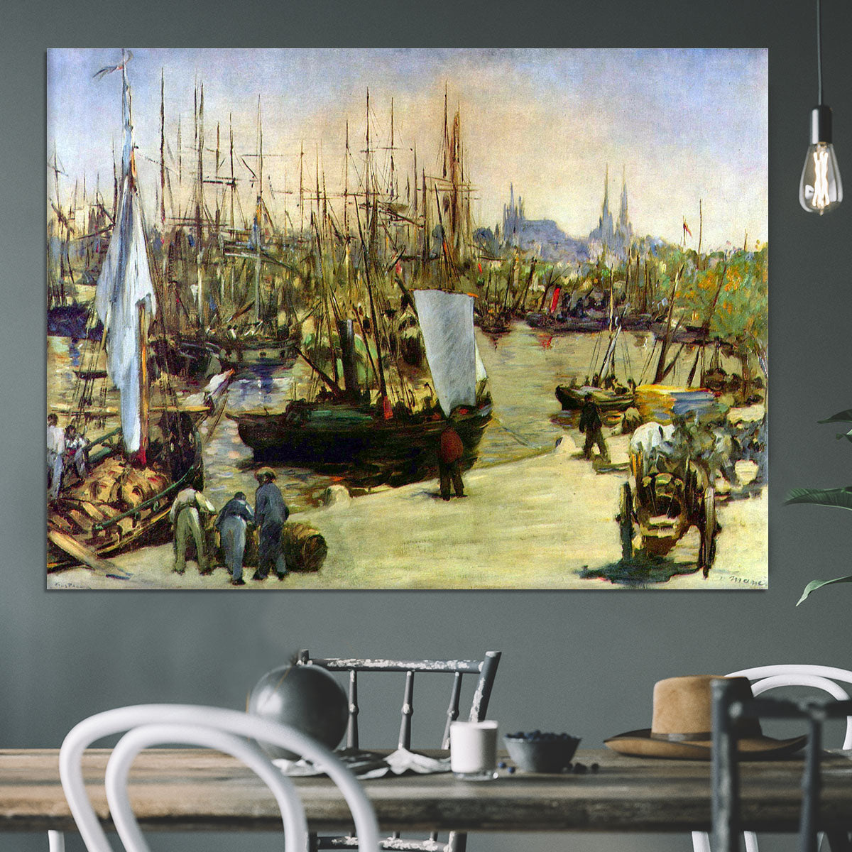 Port of Bordeaux by Manet Canvas Print or Poster - Canvas Art Rocks - 3