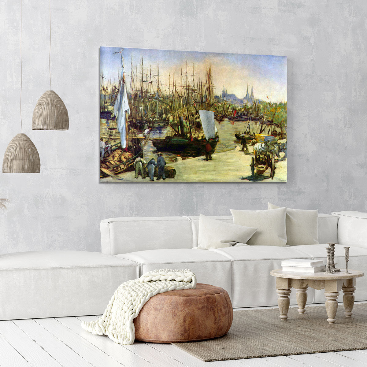 Port of Bordeaux by Manet Canvas Print or Poster - Canvas Art Rocks - 6
