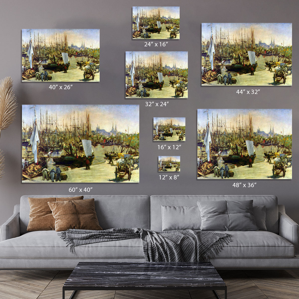Port of Bordeaux by Manet Canvas Print or Poster - Canvas Art Rocks - 7