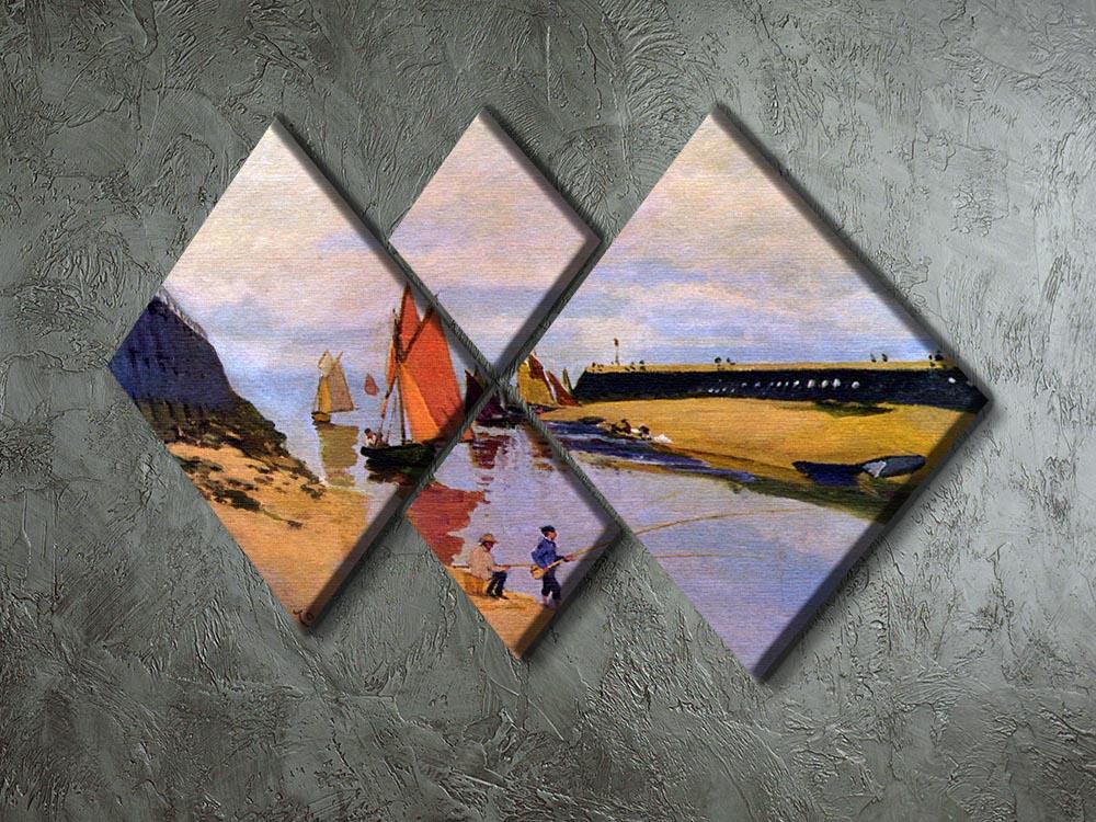 Port of Trouville by Monet 4 Square Multi Panel Canvas - Canvas Art Rocks - 2