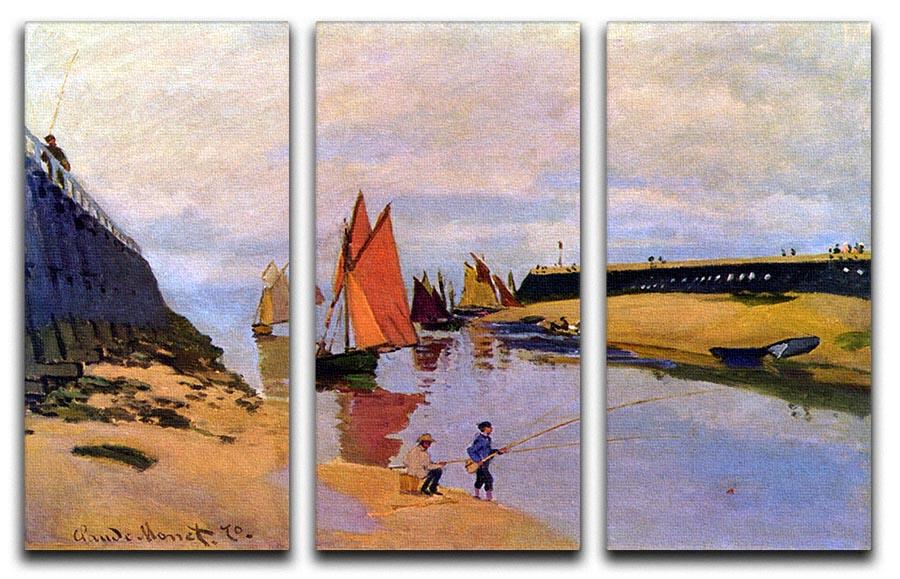 Port of Trouville by Monet Split Panel Canvas Print - Canvas Art Rocks - 4