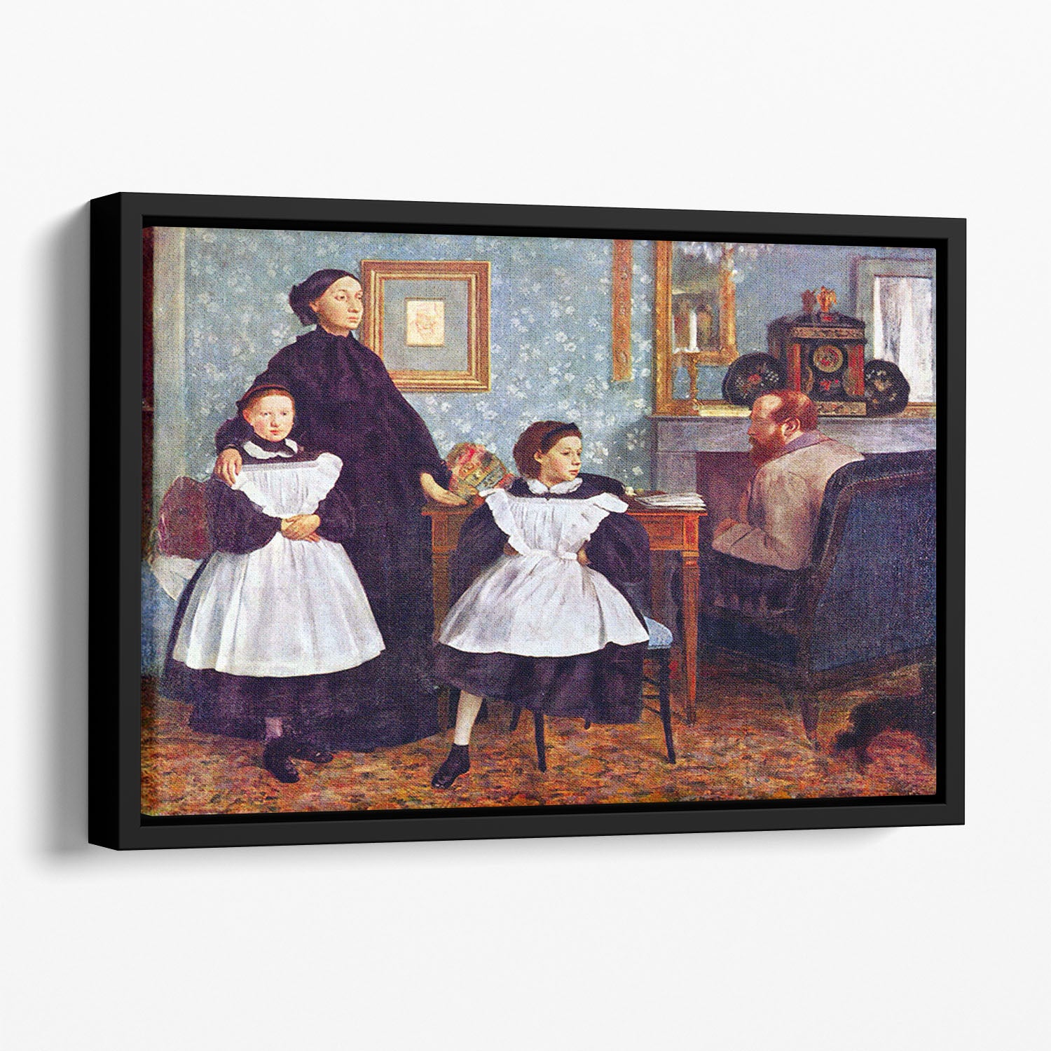 Portait of the Bellelli family by Degas Floating Framed Canvas