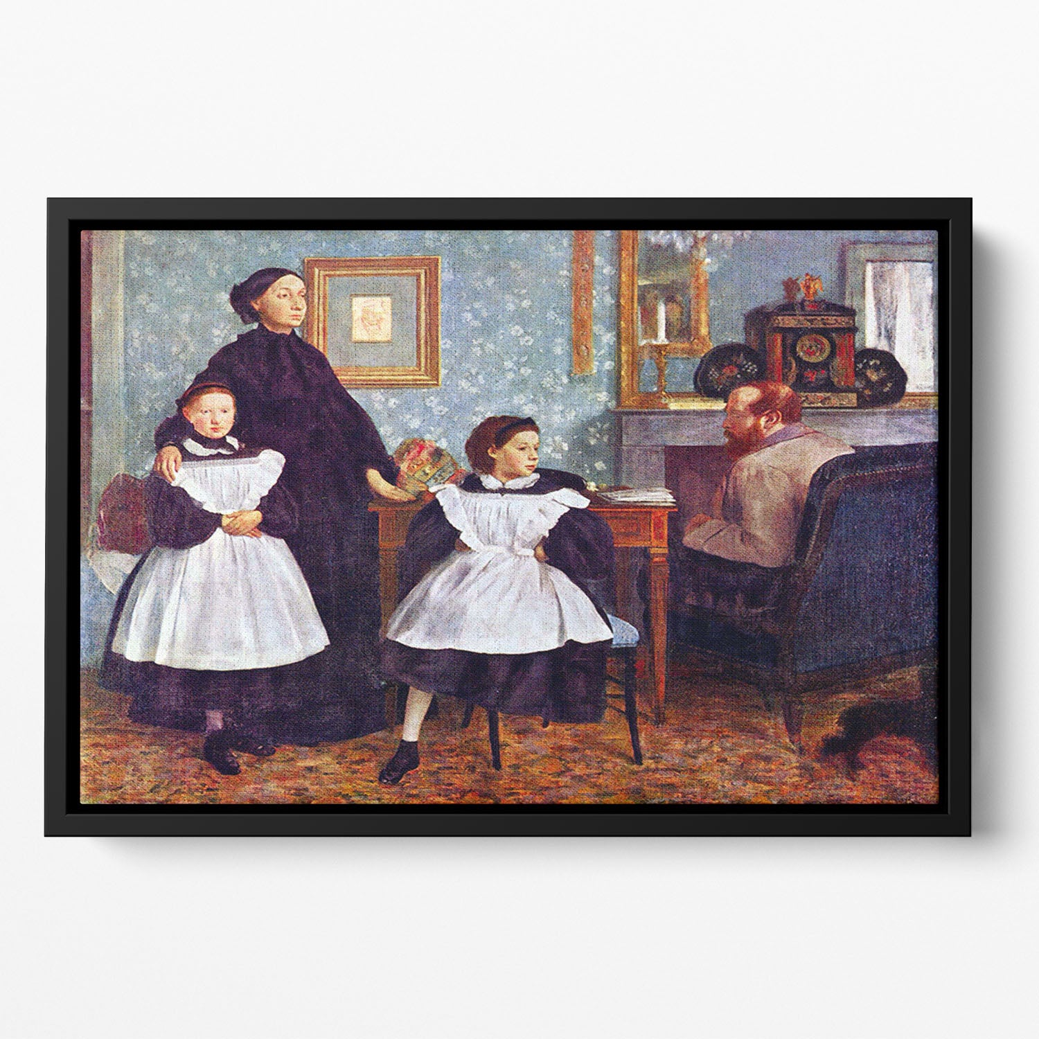 Portait of the Bellelli family by Degas Floating Framed Canvas