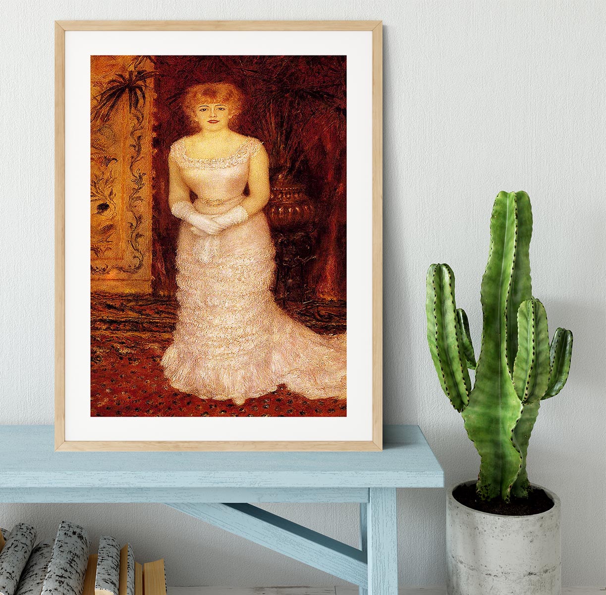 Portrait Of The Actress Jeanne Samary by Renoir Framed Print - Canvas Art Rocks - 3