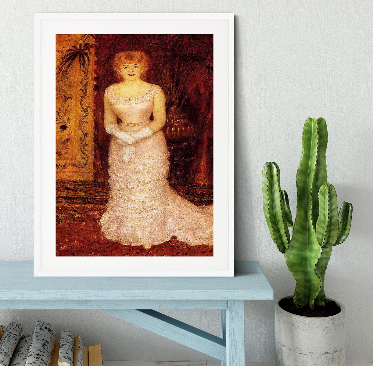 Portrait Of The Actress Jeanne Samary by Renoir Framed Print - Canvas Art Rocks - 5