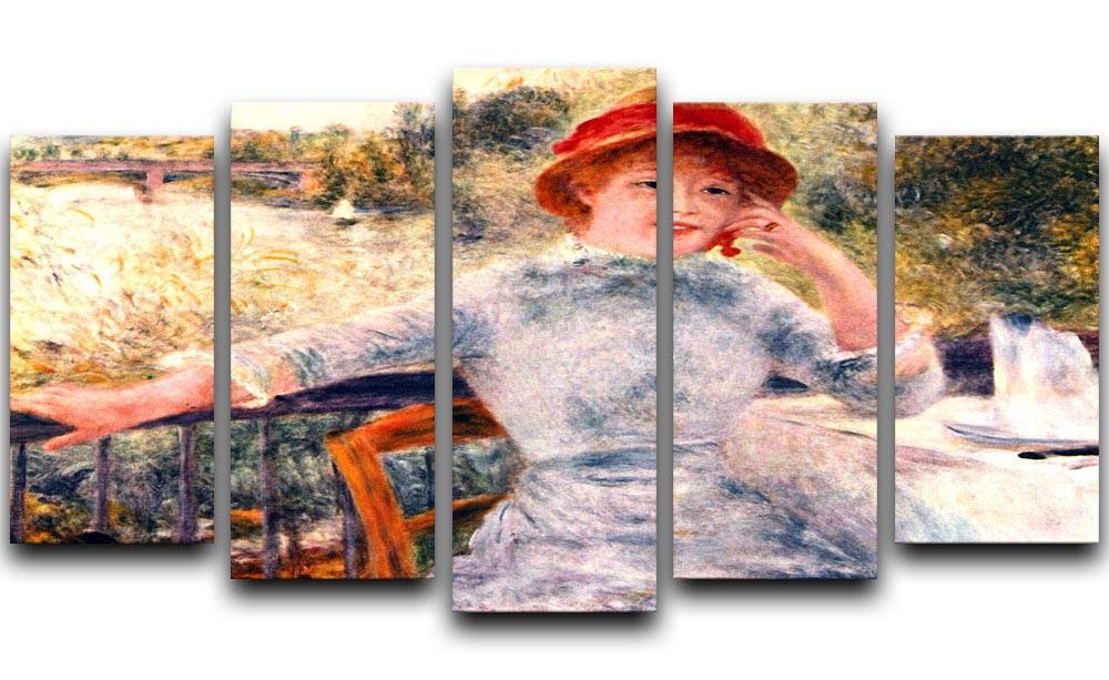Portrait of Alphonsine Fournaise by Renoir 5 Split Panel Canvas  - Canvas Art Rocks - 1